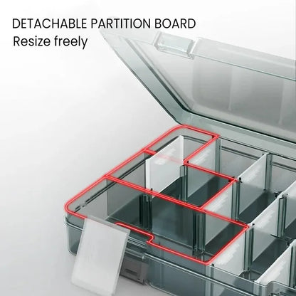 Durable Plastic Tool Parts Storage Box for Electronic Components and Drill Bit Accessories with Reinforced Grid Design