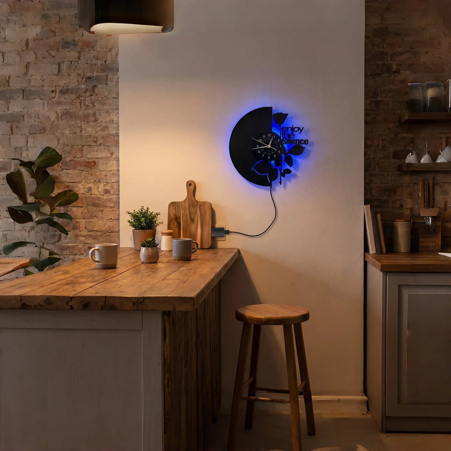 Rose-Shaped LED Vinyl Wall Clock - Modern Floral Design, Silent Operation, Ideal for Home Decor and Gift Giving