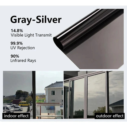 One-Way Mirror Window Privacy Film - Heat Control Reflective Vinyl Film for Enhanced Privacy