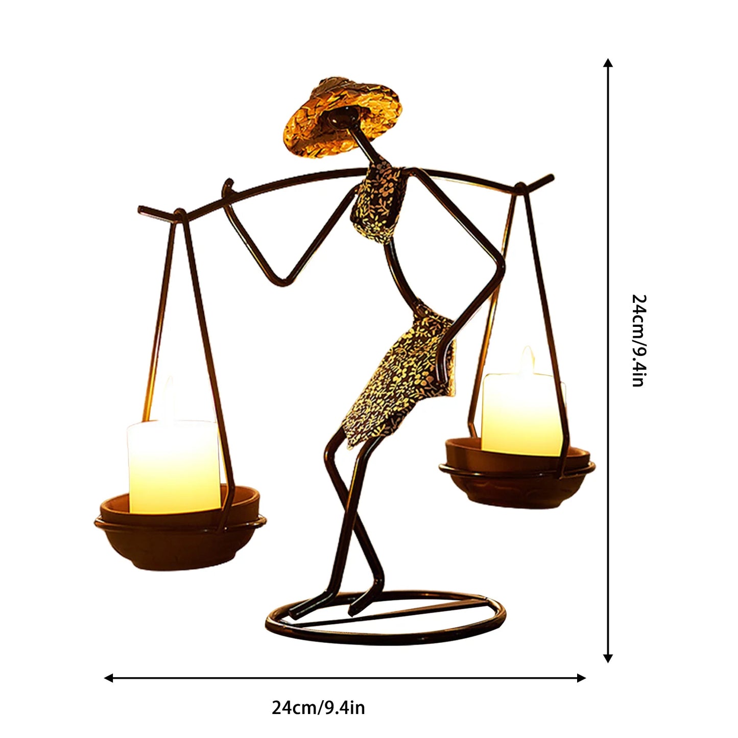 Metal Candle Holder - Elegant African-Inspired Decorative Chandlesticks for Weddings and Home Décor Centerpieces