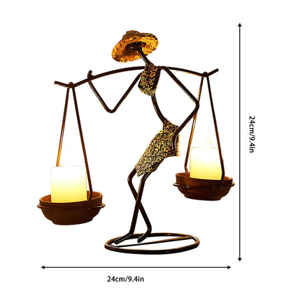 Metal Candle Holder - Elegant African-Inspired Decorative Chandlesticks for Weddings and Home Décor Centerpieces