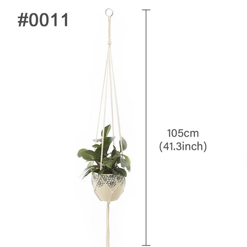 Macrame Hanging Planter - Decorative Wall Plant Holder and Flower Basket for Balcony Decor